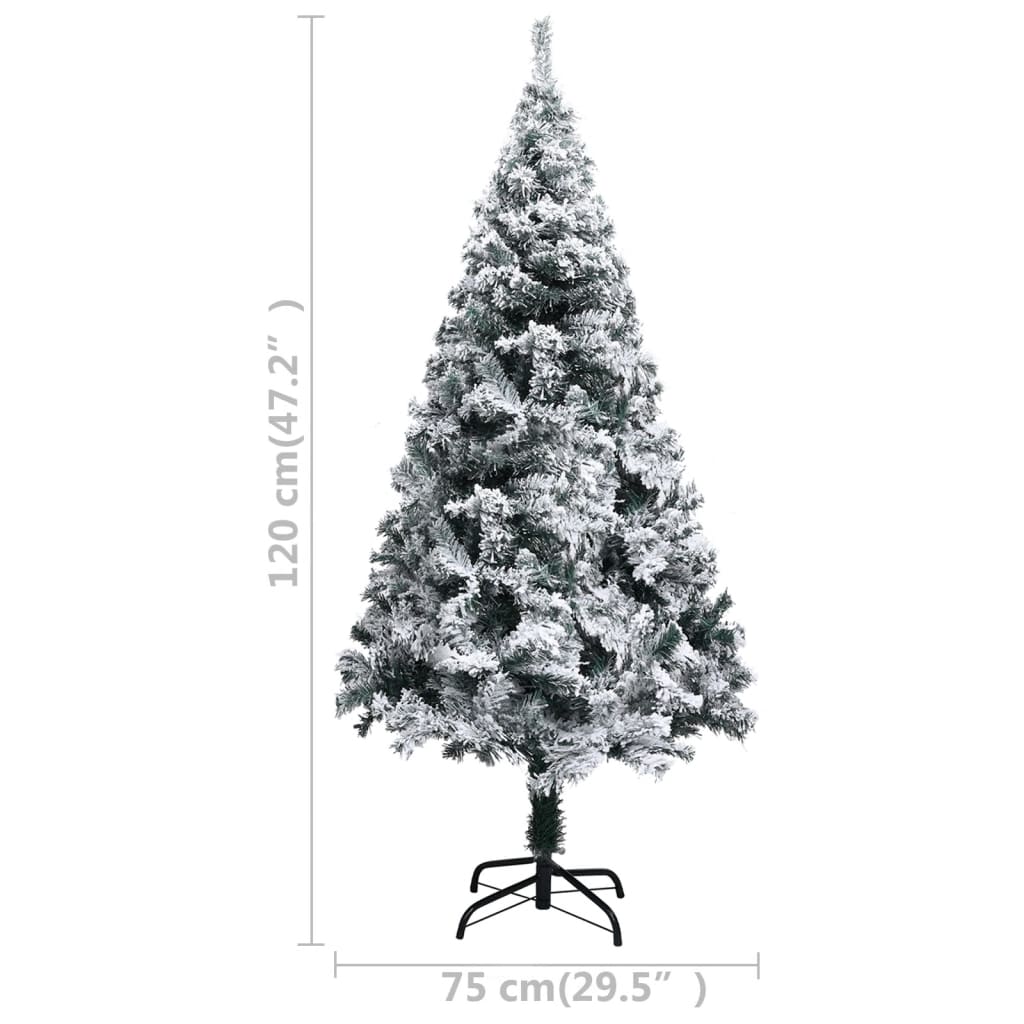 Sapin de Noël artificiel avec neige floquée vert 120 cm PVC - XIOS