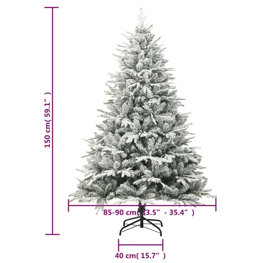 Sapin de Noël artificiel à flocons de neige Vert 150 cm PVC/PE - XIOS