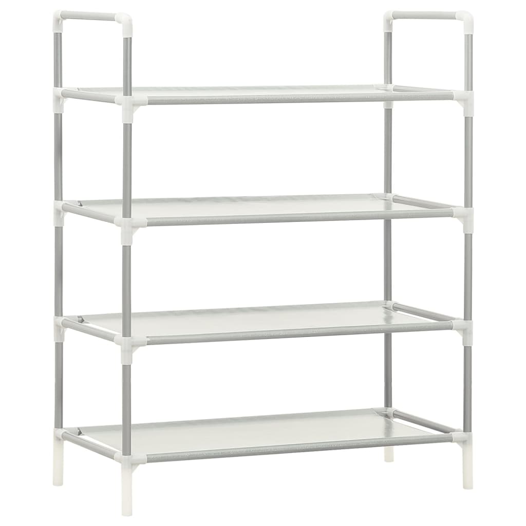 Étagère à chaussures 4 étagères Métal et tissu intissé Argenté - XIOS