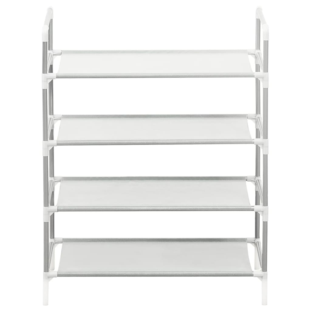Étagère à chaussures 4 étagères Métal et tissu intissé Argenté - XIOS