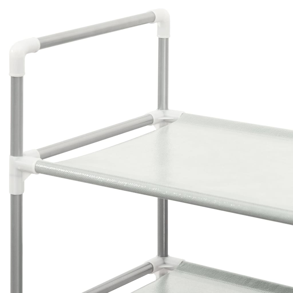 Étagère à chaussures 4 étagères Métal et tissu intissé Argenté - XIOS
