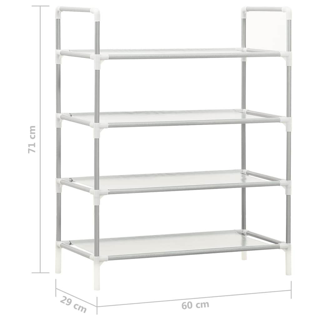 Étagère à chaussures 4 étagères Métal et tissu intissé Argenté - XIOS