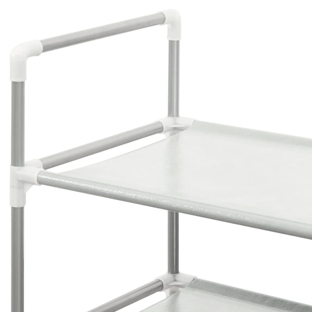 Étagère à chaussures 8 étagères Métal et tissu intissé Argenté - XIOS