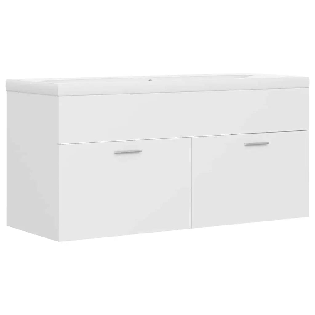 Armoire d’évier avec lavabo intégré Blanc Aggloméré - XIOS