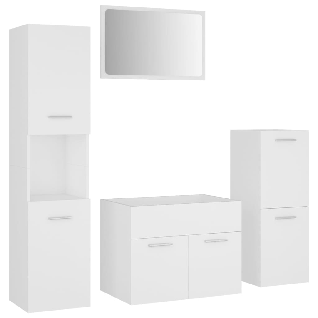 Ensemble de meubles de salle de bain Blanc Bois d'ingénierie