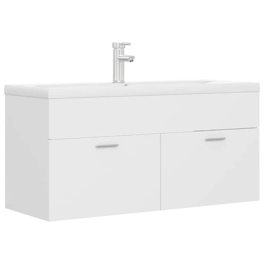 Armoire d’évier avec lavabo intégré Blanc Aggloméré - XIOS