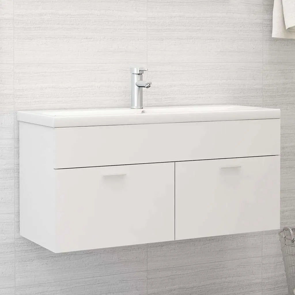 Armoire d’évier avec lavabo intégré Blanc Aggloméré - XIOS