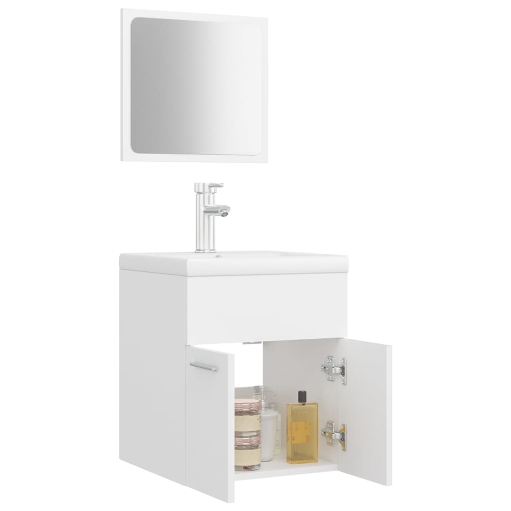 Ensemble de meubles de salle de bain Blanc Aggloméré