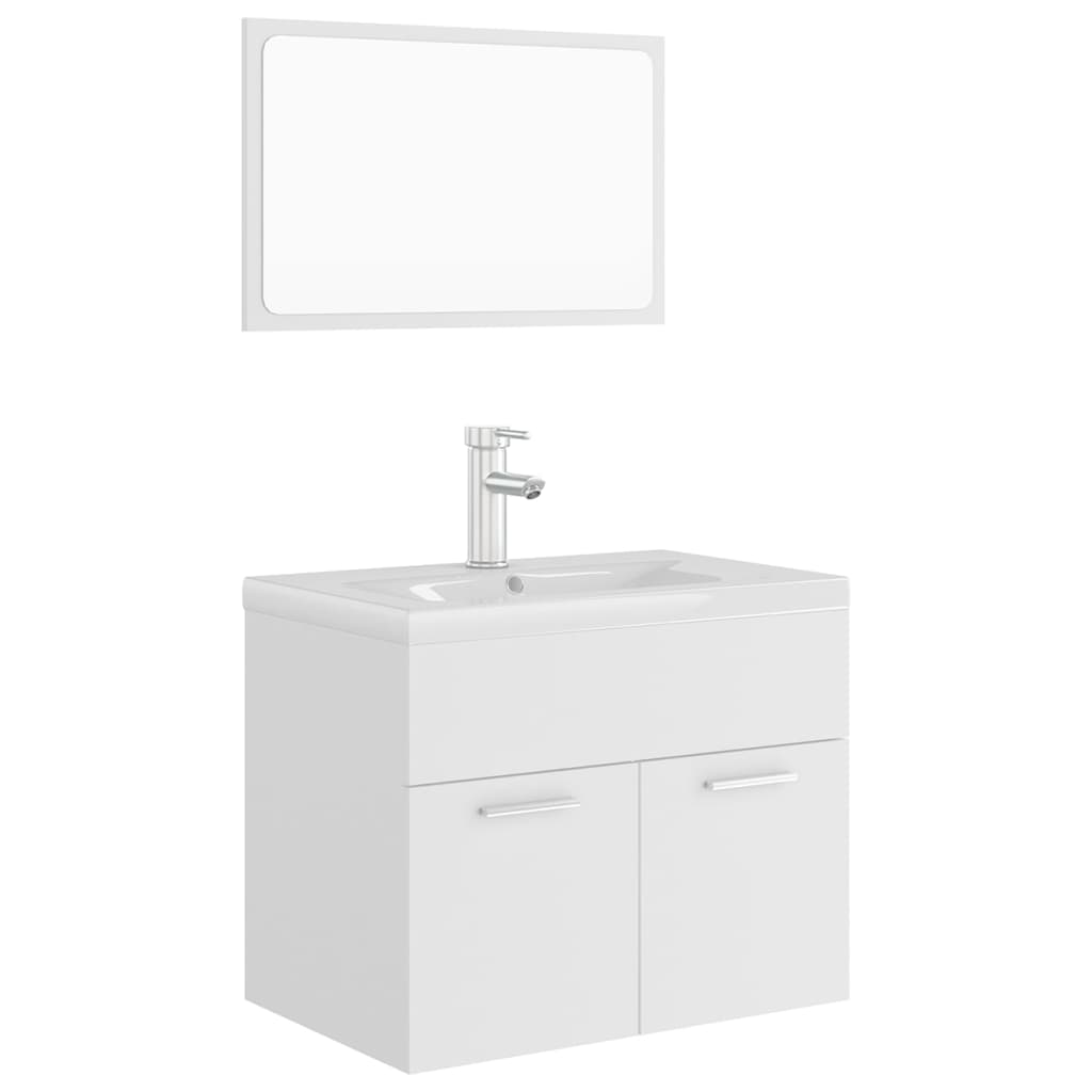 Ensemble de meubles de salle de bain Blanc Aggloméré