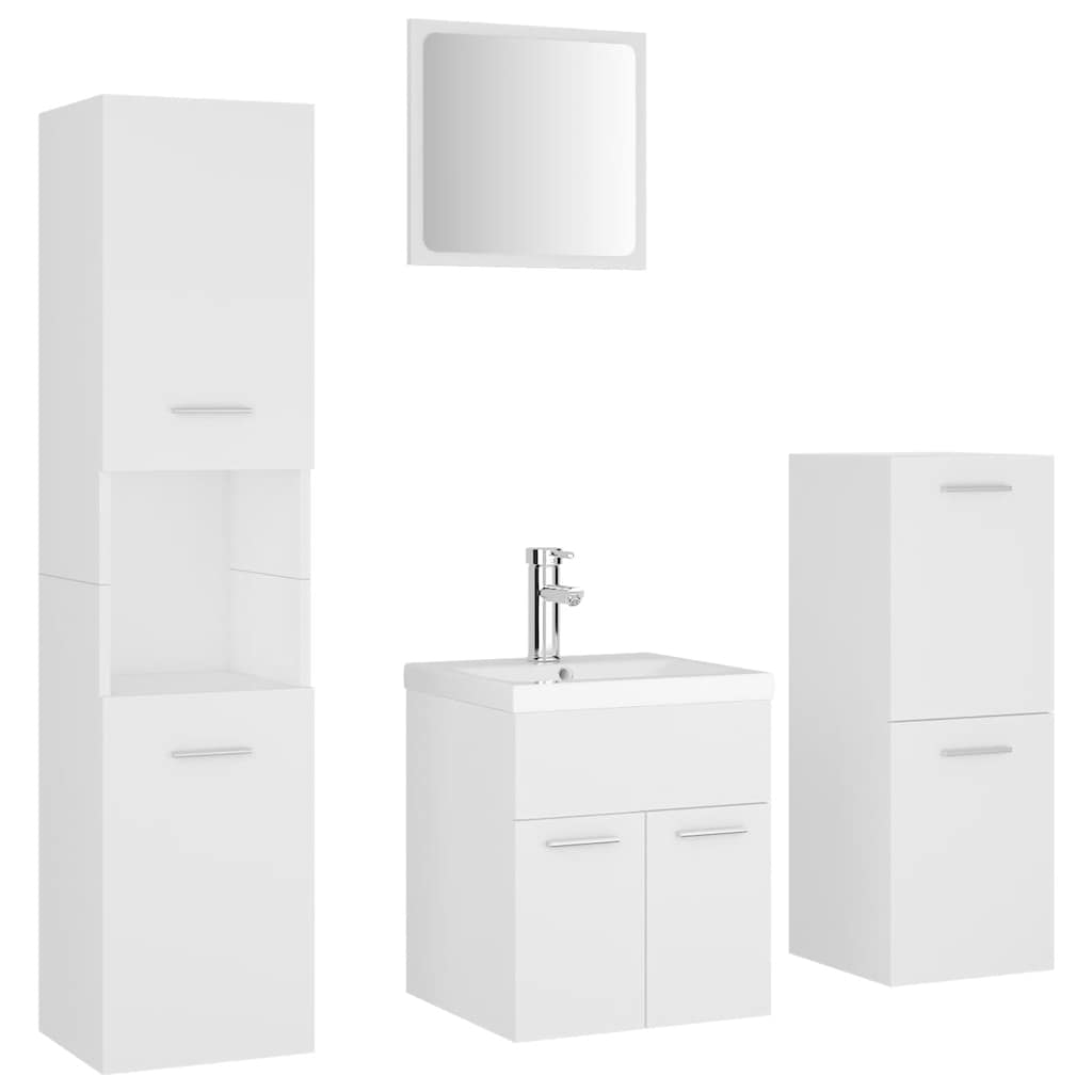 Ensemble de meubles de salle de bain Blanc Aggloméré