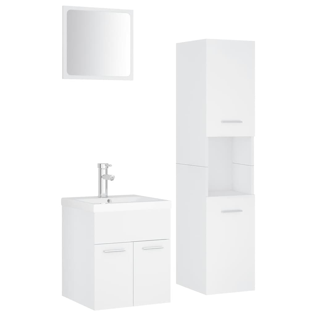 Ensemble de meubles de salle de bain Blanc Aggloméré