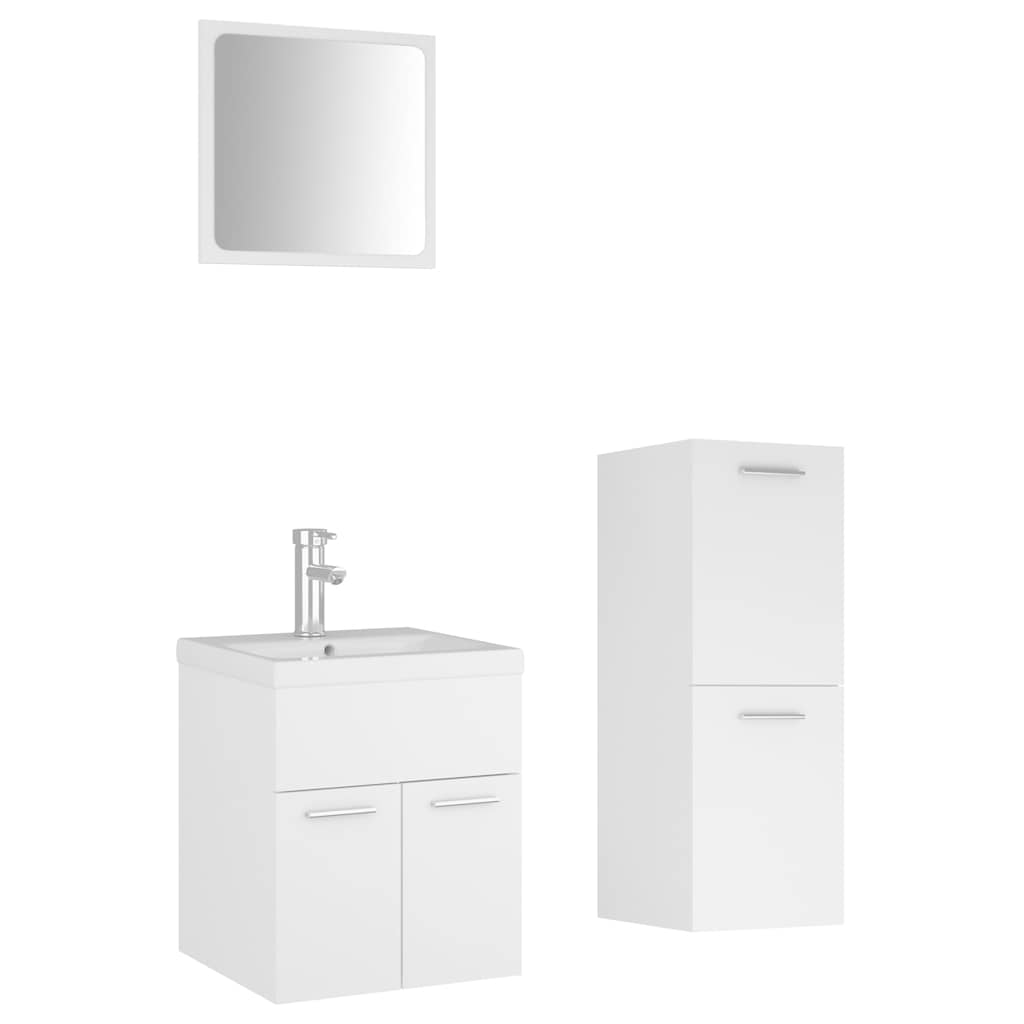Ensemble de meubles de salle de bain Blanc Aggloméré