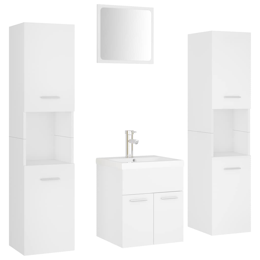 Ensemble de meubles de salle de bain Blanc Aggloméré