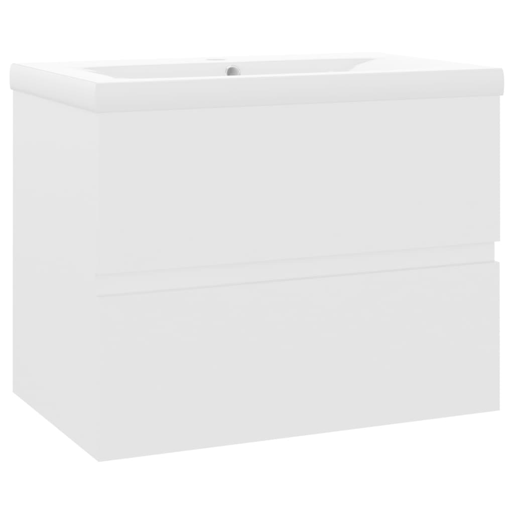 Armoire d'évier avec lavabo intégré Blanc Bois d'ingénierie - XIOS