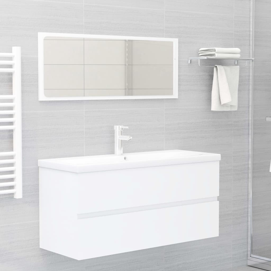 Armoire d'évier avec lavabo intégré Blanc Aggloméré - XIOS