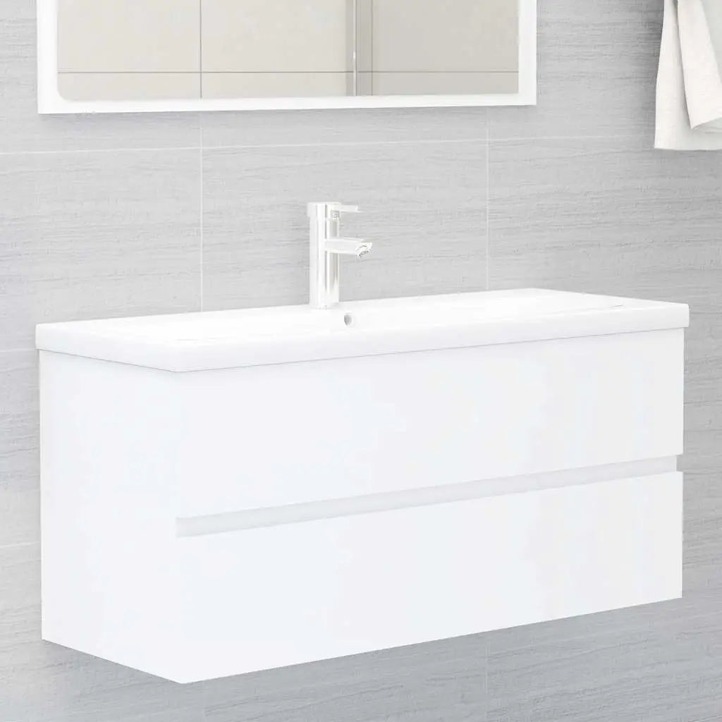 Armoire d’évier avec lavabo intégré Blanc Aggloméré - XIOS
