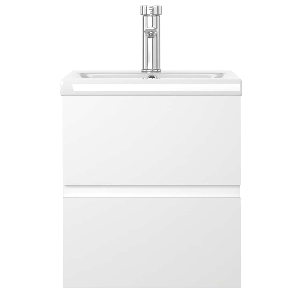Armoire d'évier avec lavabo intégré blanc bois d'ingénierie - XIOS