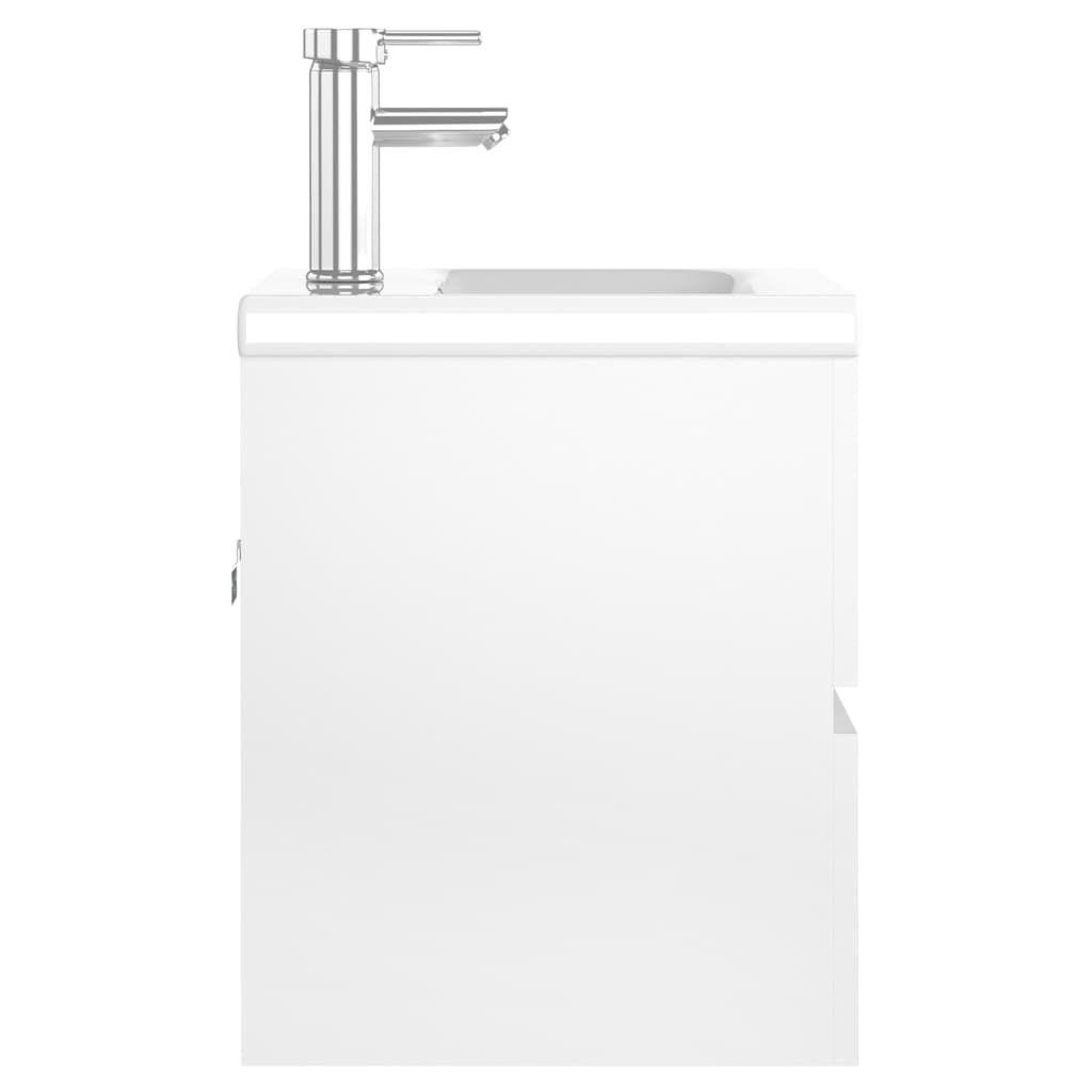 Armoire d'évier avec lavabo intégré blanc bois d'ingénierie - XIOS