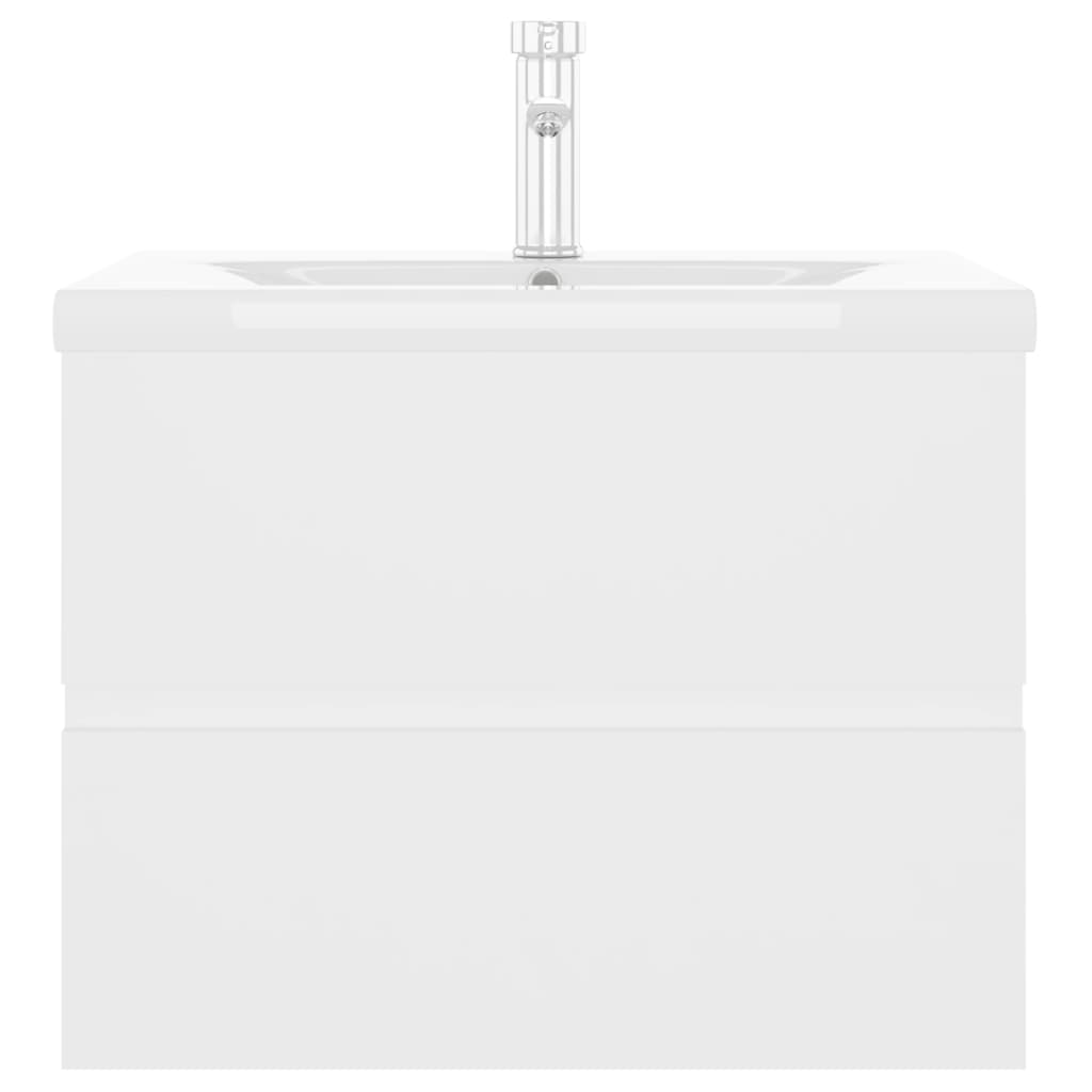 Armoire d'évier avec lavabo intégré blanc bois d'ingénierie - XIOS
