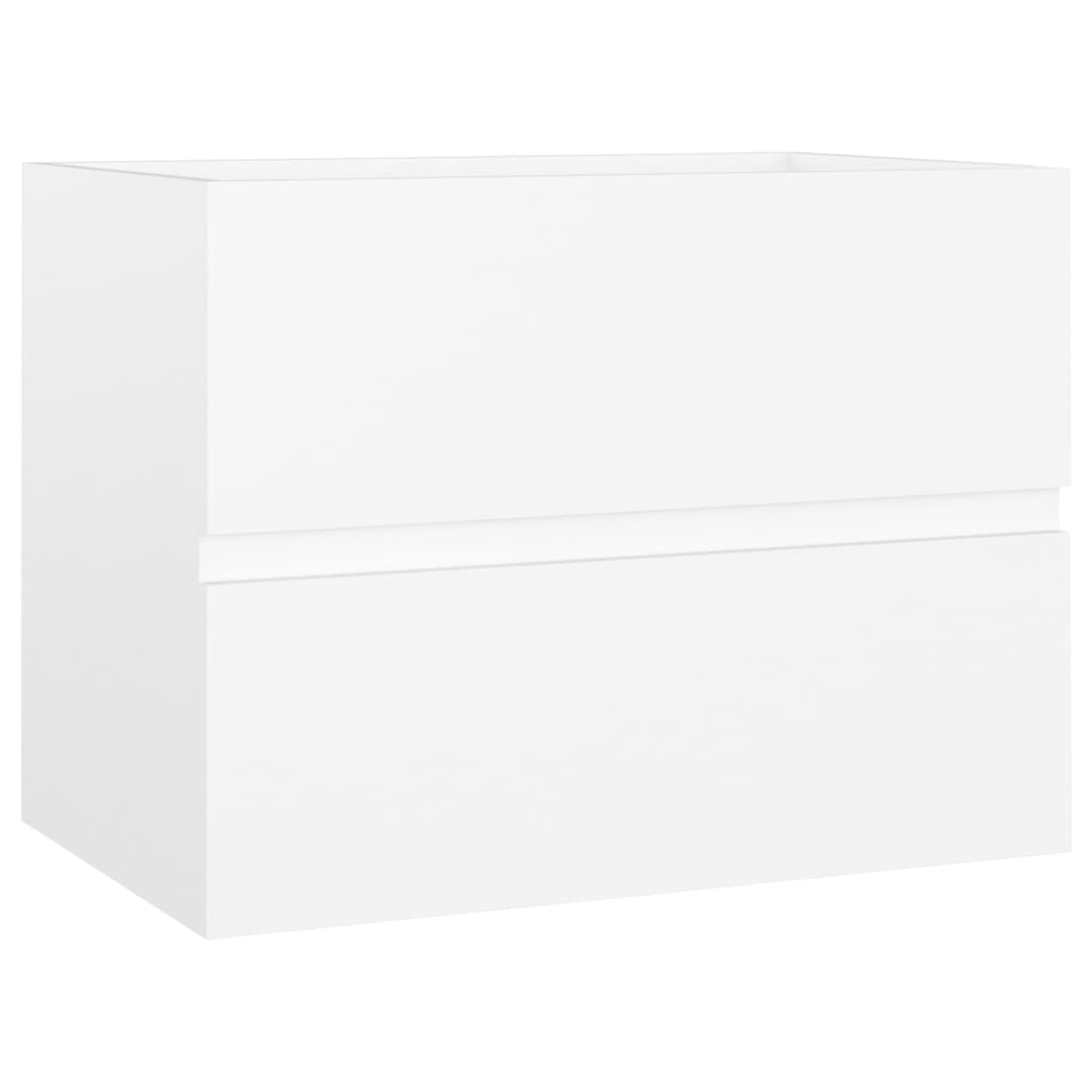 Armoire d'évier avec lavabo intégré blanc bois d'ingénierie - XIOS
