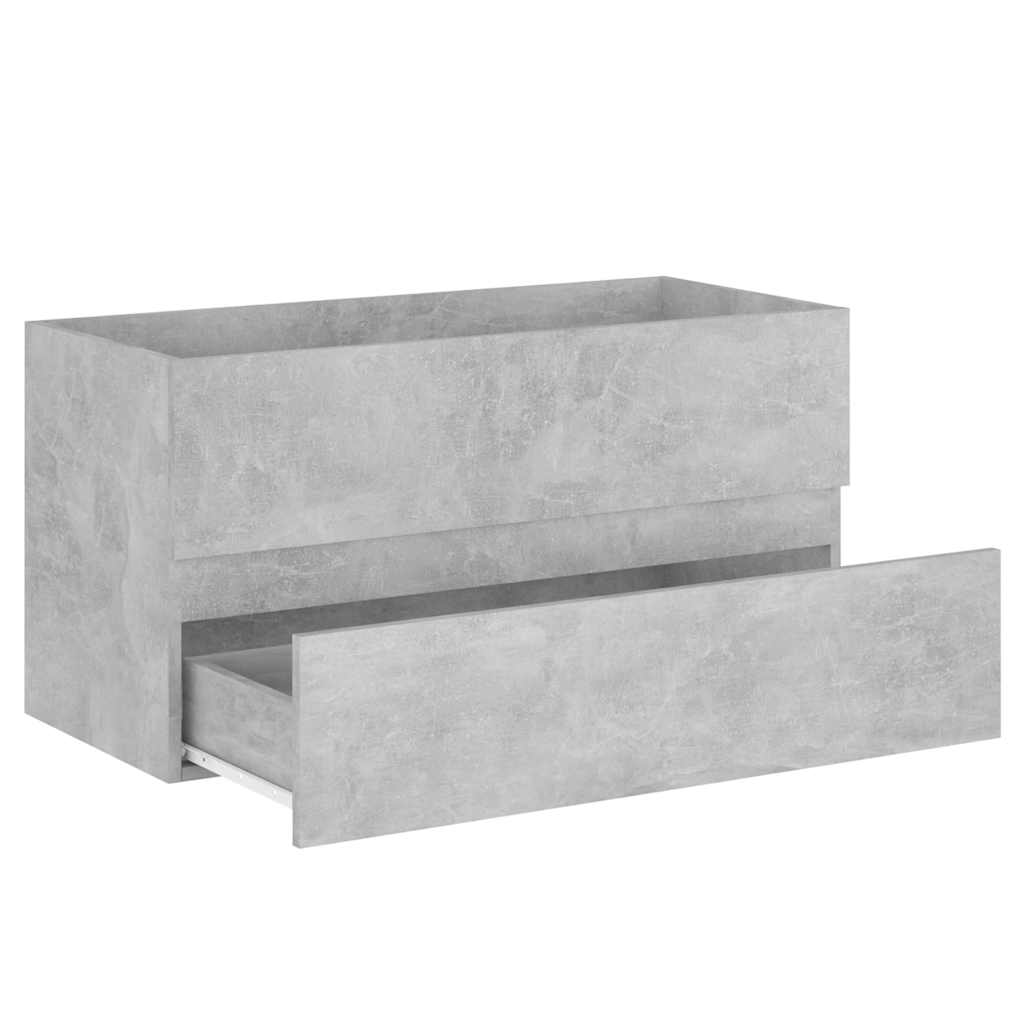 Armoire d'évier et lavabo intégré gris béton bois d'ingénierie - XIOS