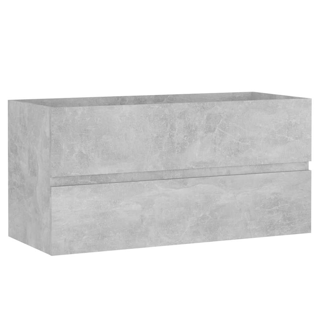Armoire d'évier et lavabo intégré gris béton bois d'ingénierie - XIOS