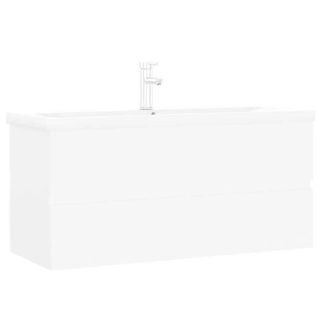 Armoire d’évier avec lavabo intégré blanc bois d’ingénierie - XIOS