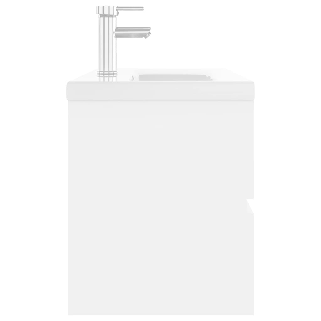 Armoire d'évier avec lavabo intégré blanc bois d'ingénierie - XIOS