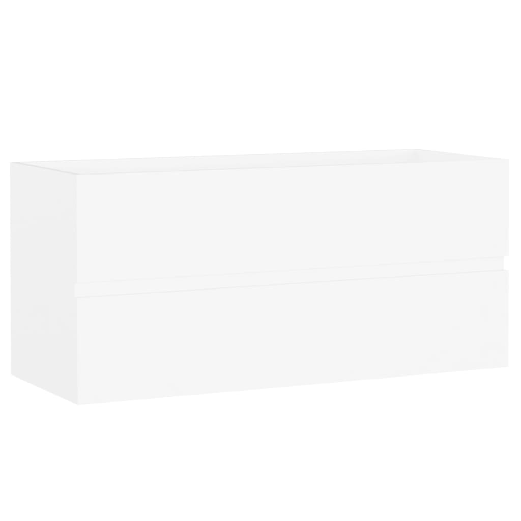Armoire d'évier avec lavabo intégré blanc bois d'ingénierie - XIOS