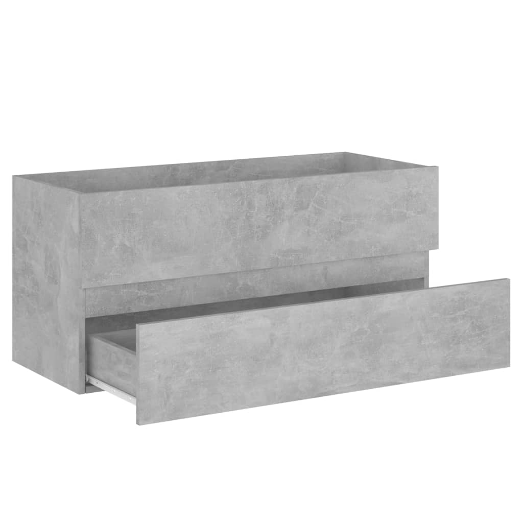 Armoire d'évier et lavabo intégré gris béton bois d'ingénierie - XIOS
