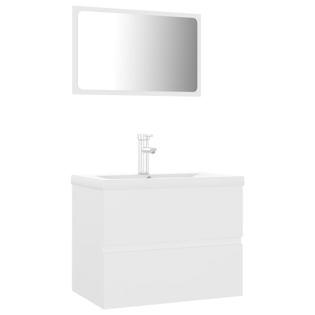 Meubles de salle de bain blanc bois d'ingénierie