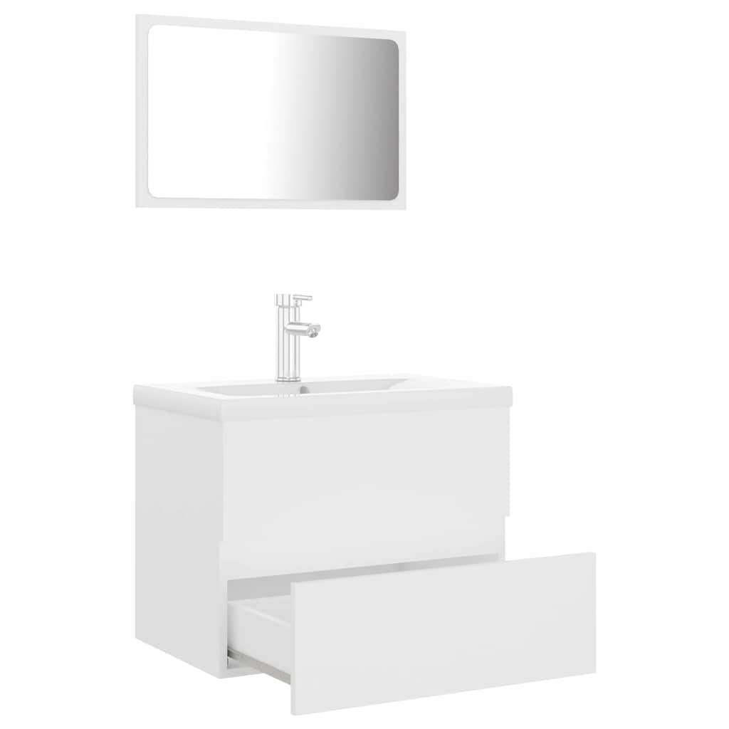 Meubles de salle de bain blanc bois d'ingénierie