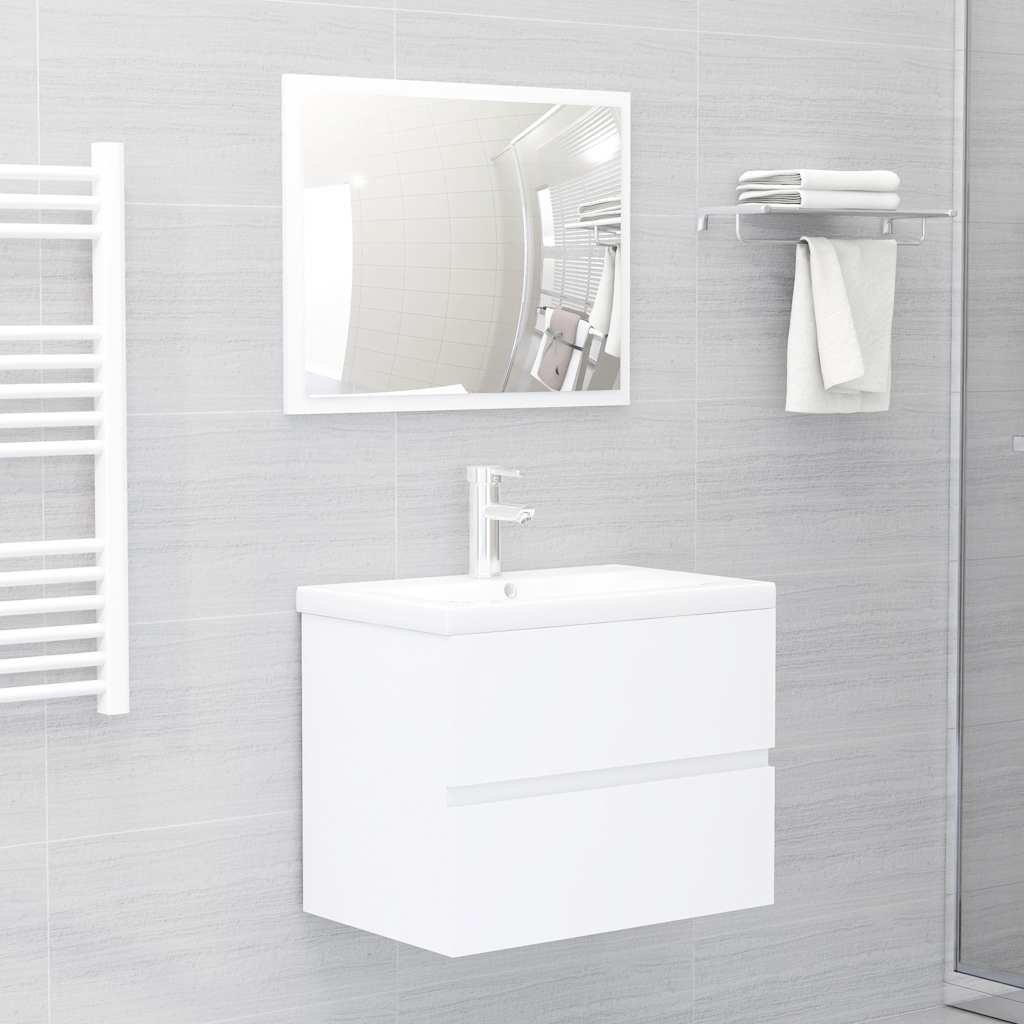 Meubles de salle de bain blanc bois d'ingénierie