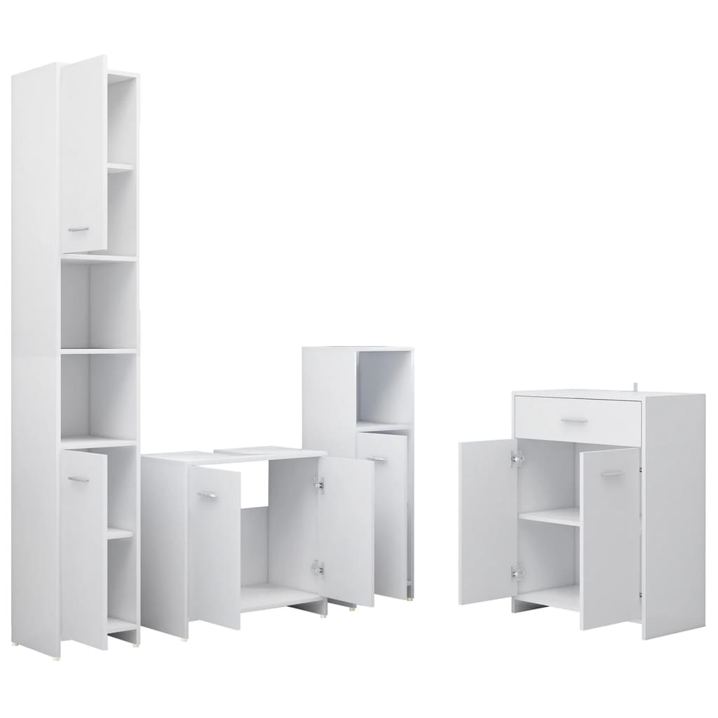 Ensemble de meubles de salle de bain 4 pcs Blanc
