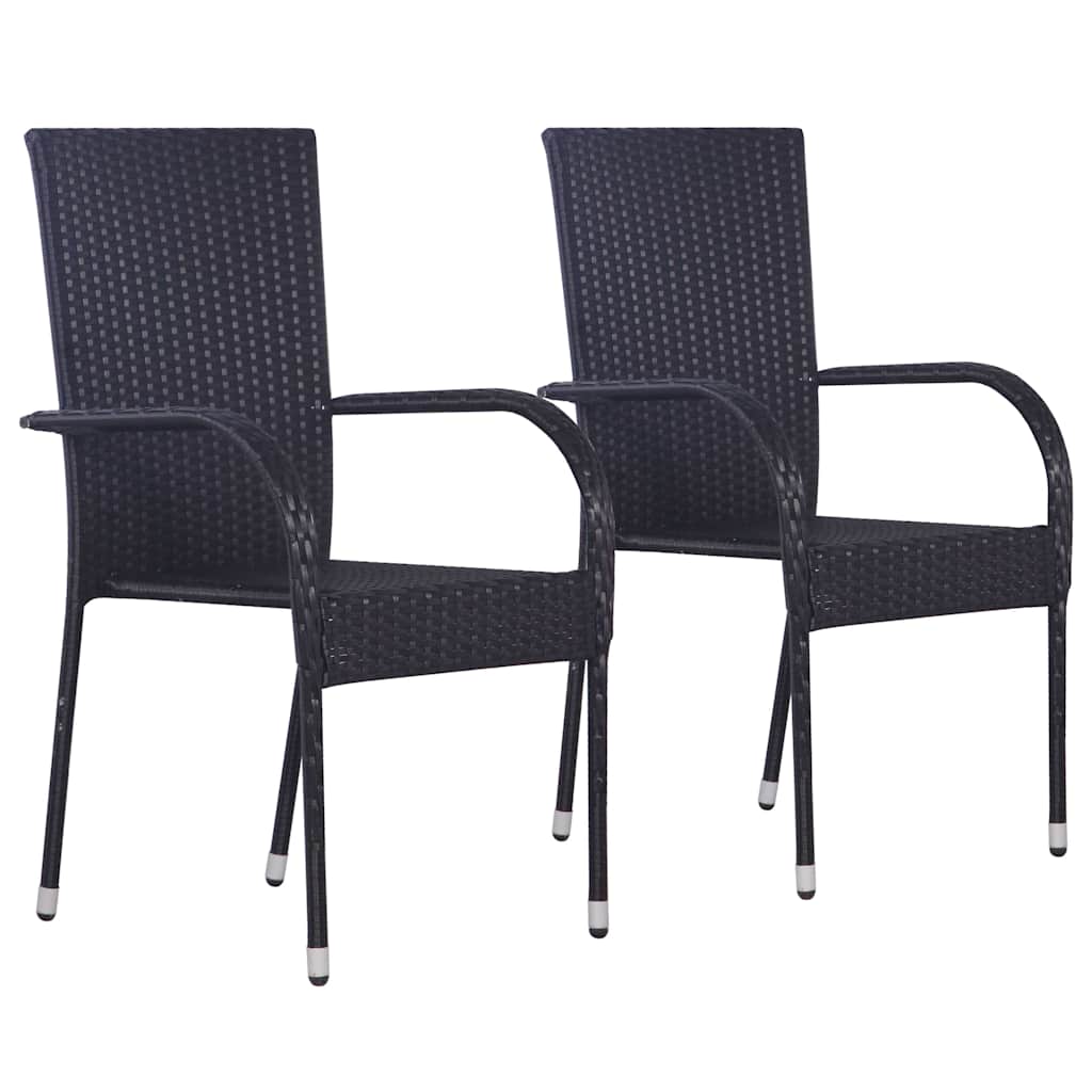 Ensemble à manger de jardin 3 pcs Noir