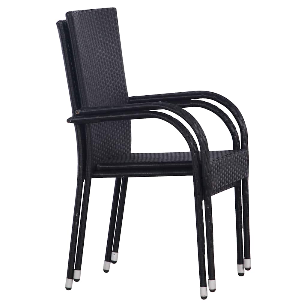 Ensemble à manger de jardin 3 pcs Noir
