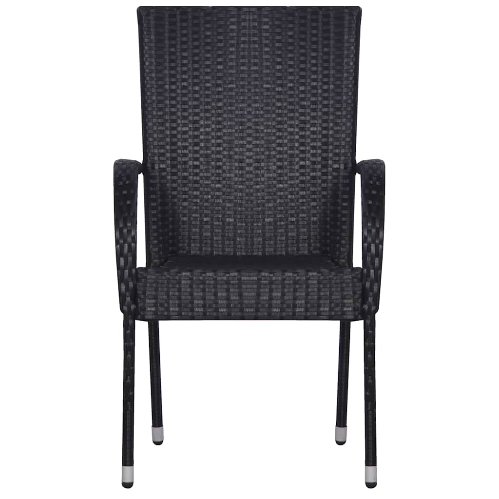 Ensemble à manger de jardin 3 pcs Noir