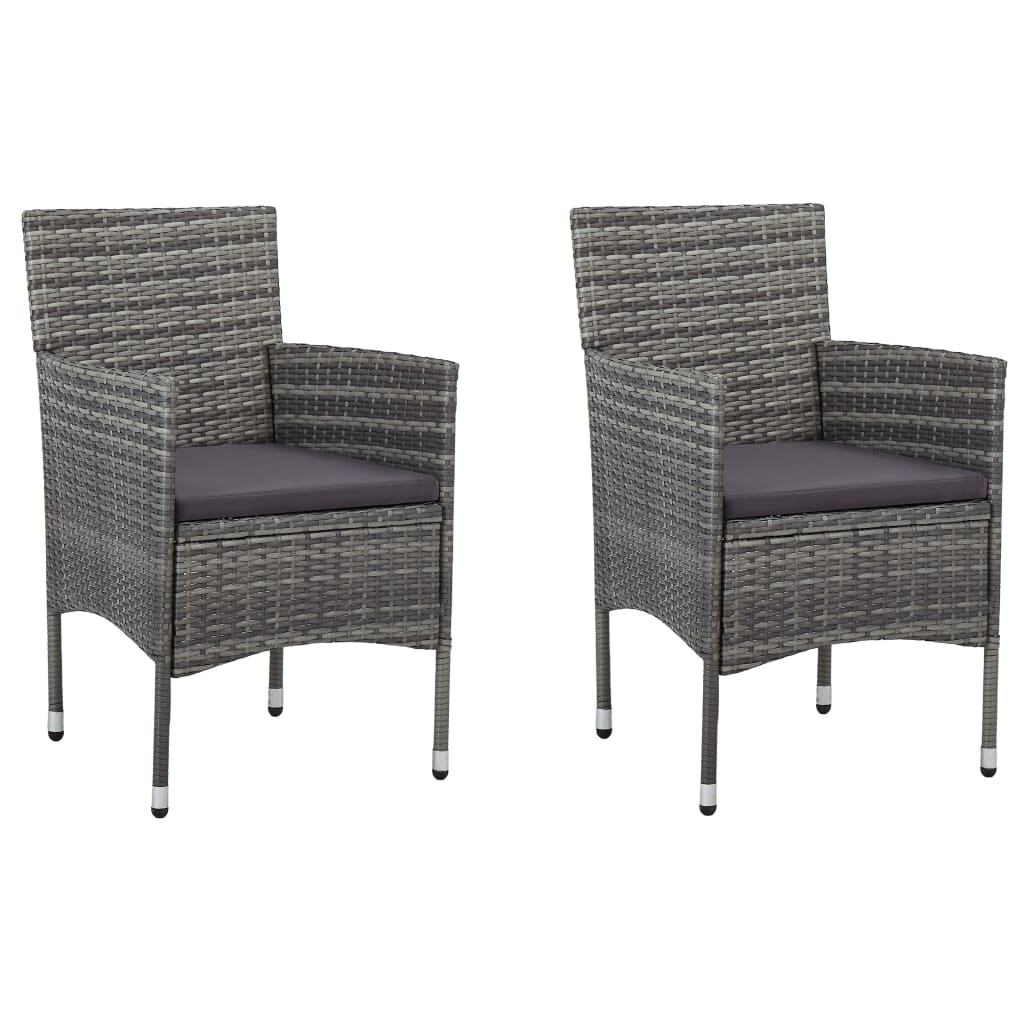 Ensemble à manger de jardin 3 pcs Gris