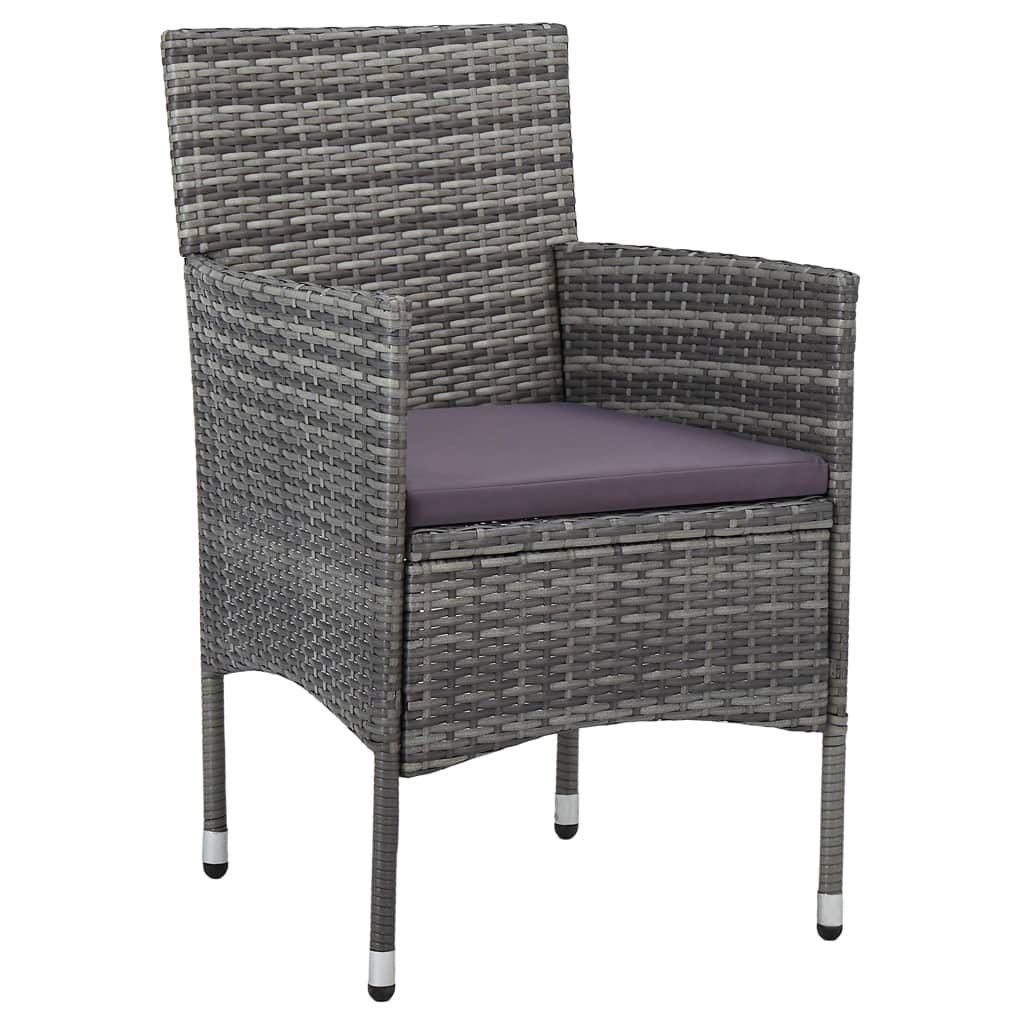 Ensemble à manger de jardin 3 pcs Gris