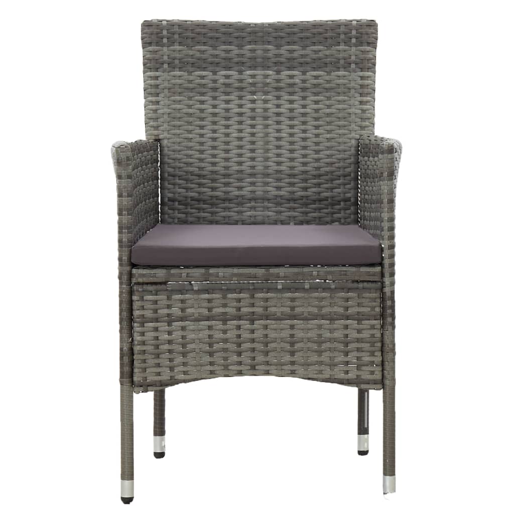 Ensemble à manger de jardin 3 pcs Gris
