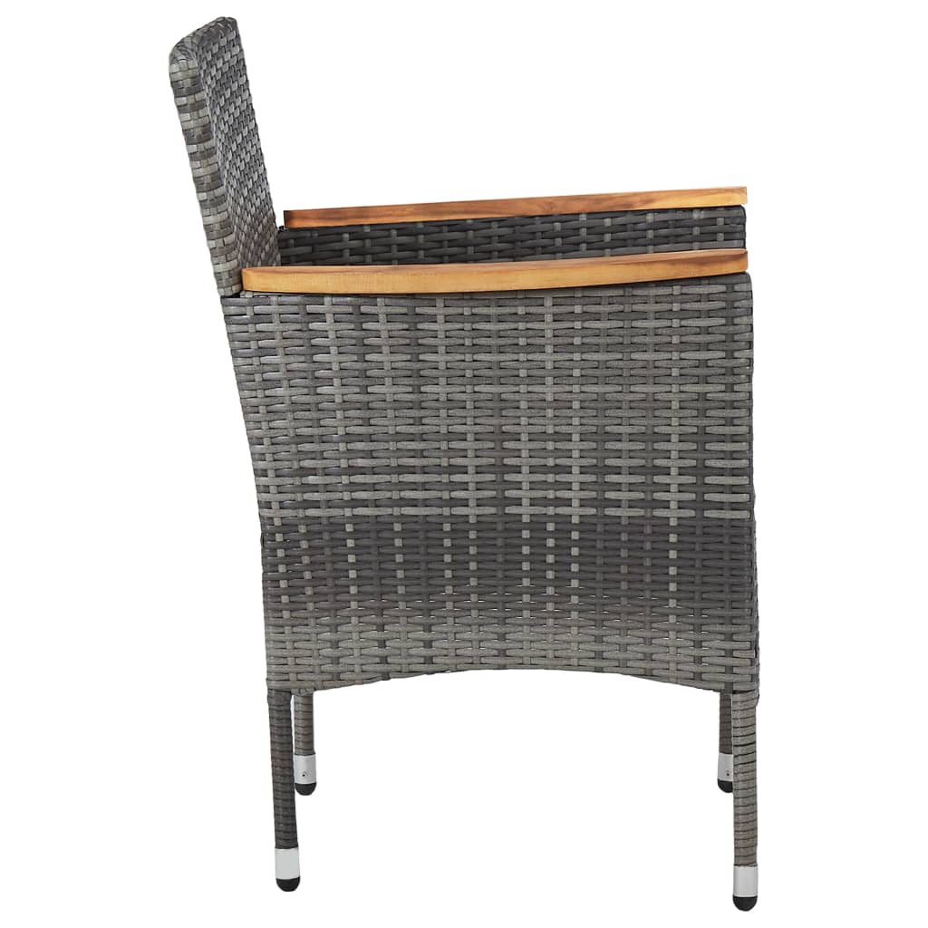 Ensemble à manger de jardin 3 pcs Gris