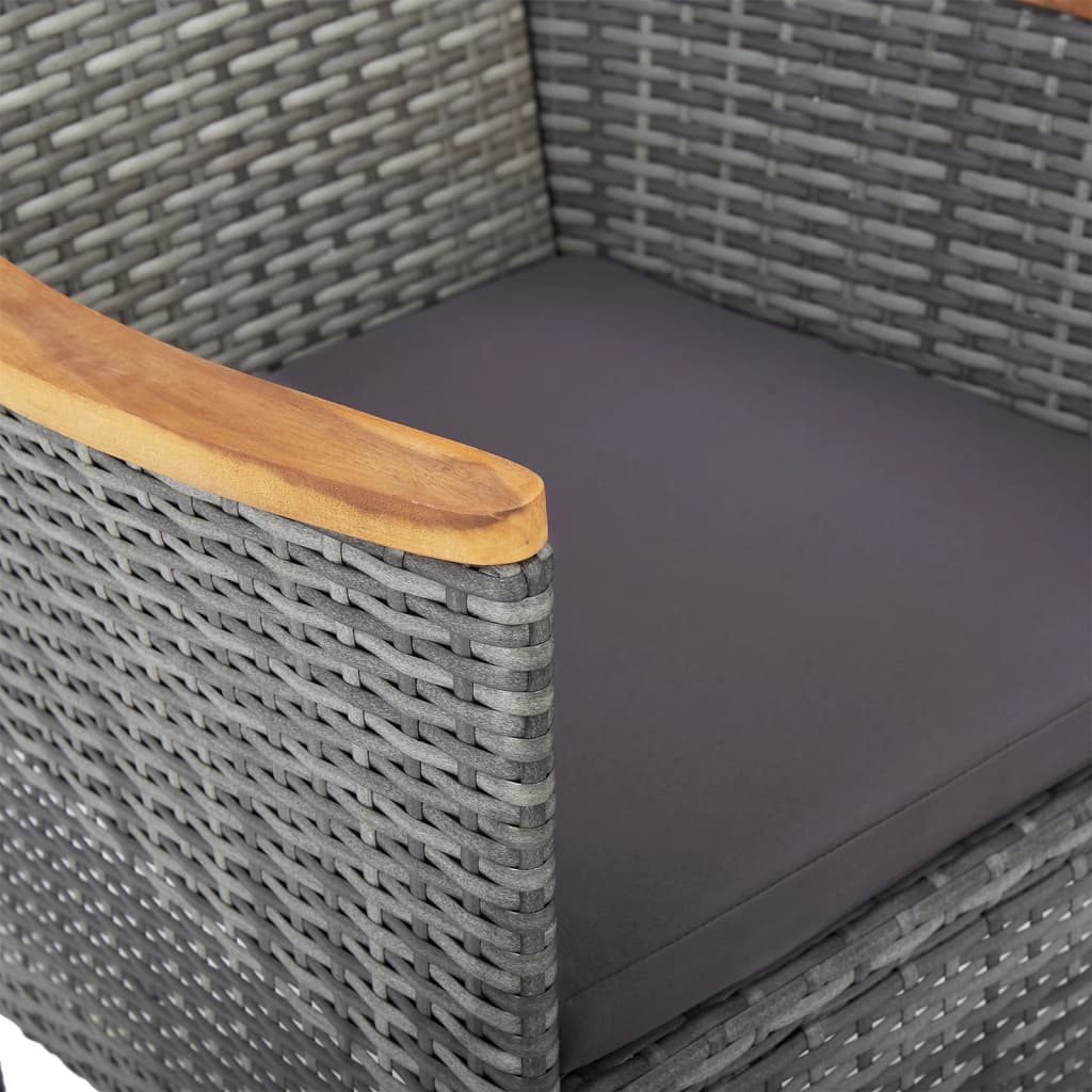 Ensemble à manger de jardin 3 pcs Gris