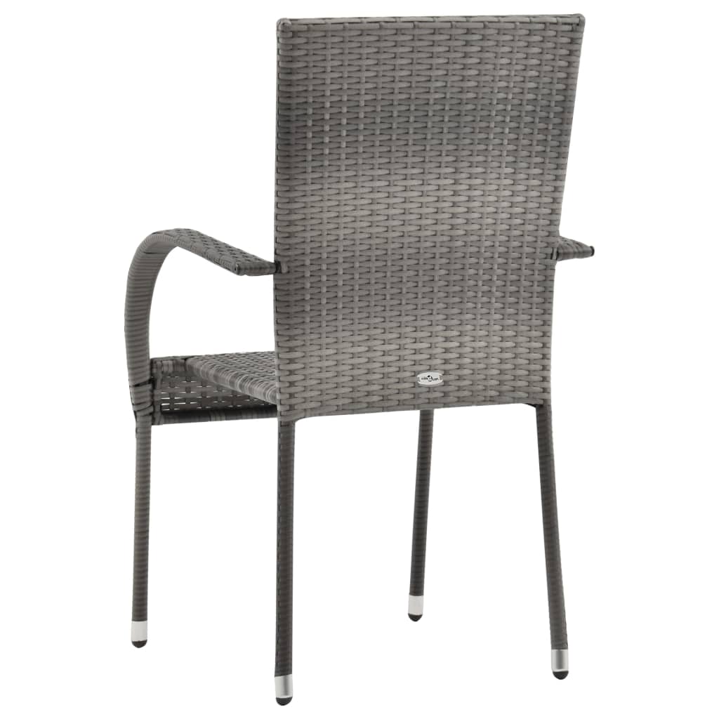 Ensemble à manger de jardin 3 pcs Gris