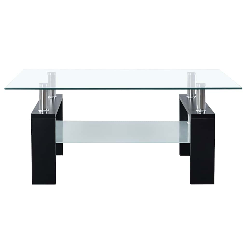 Table basse Noir et transparent 95x55x40 cm Verre trempé - XIOS