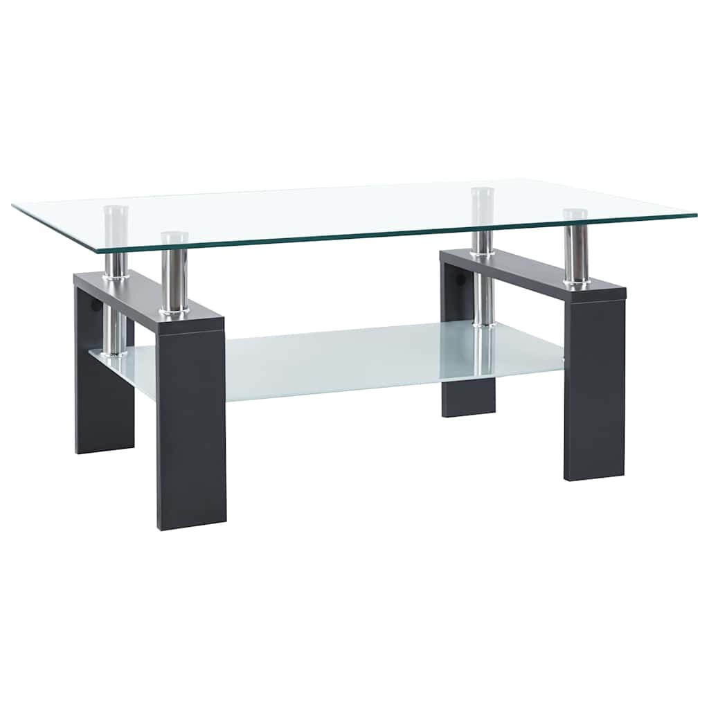 Table basse Gris et transparent 95x55x40 cm Verre trempé - XIOS