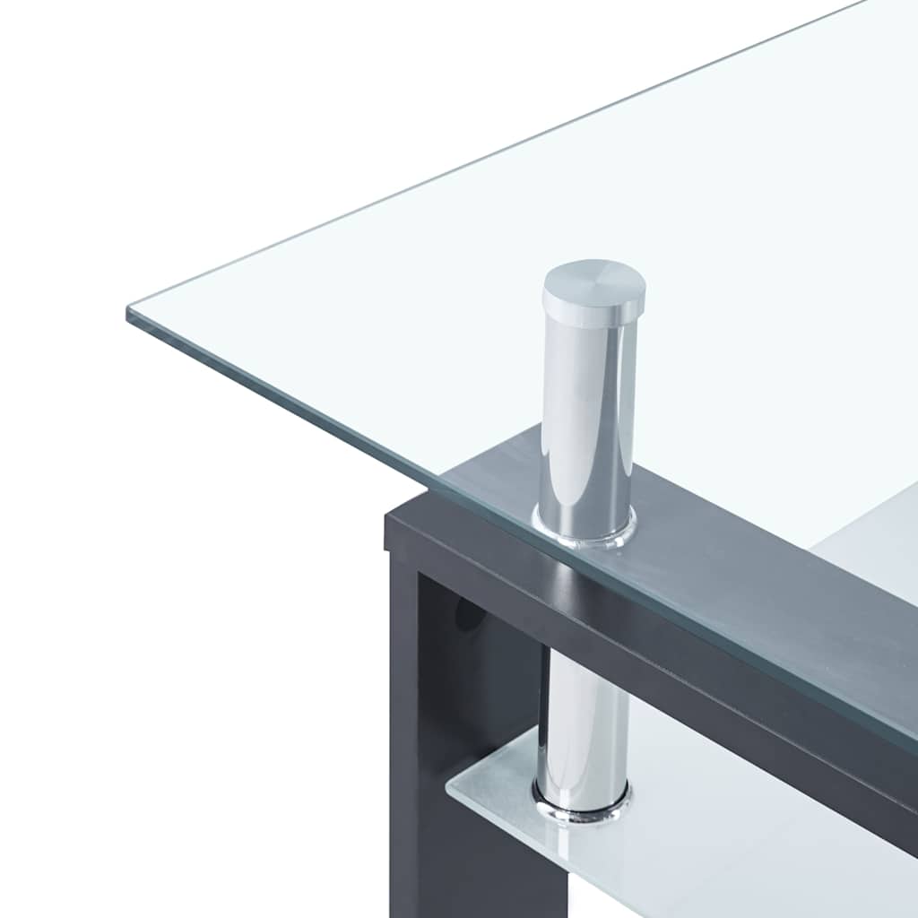 Table basse Gris et transparent 95x55x40 cm Verre trempé - XIOS