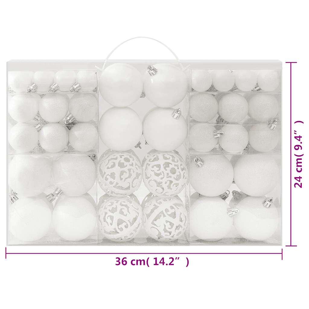 Ensemble de boules de Noël 100 pcs Blanc - XIOS