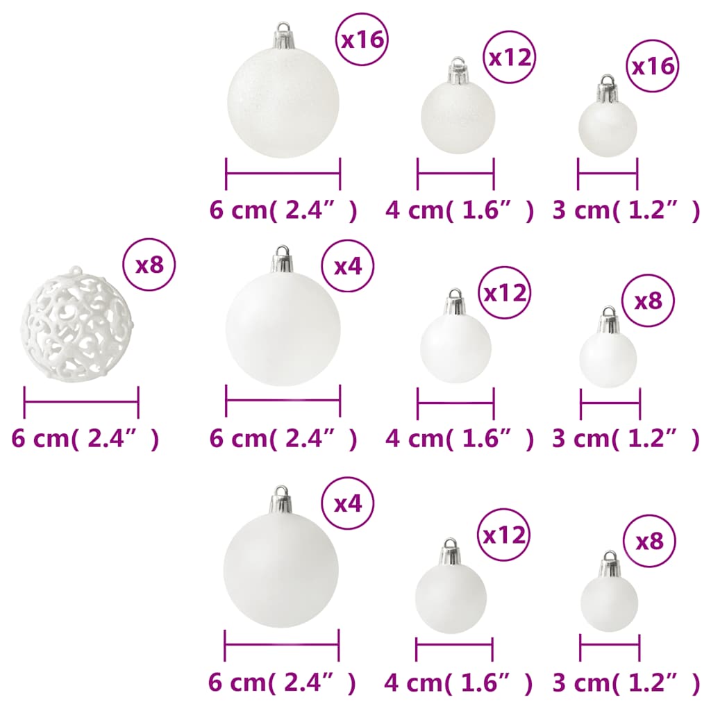 Ensemble de boules de Noël 100 pcs Blanc - XIOS