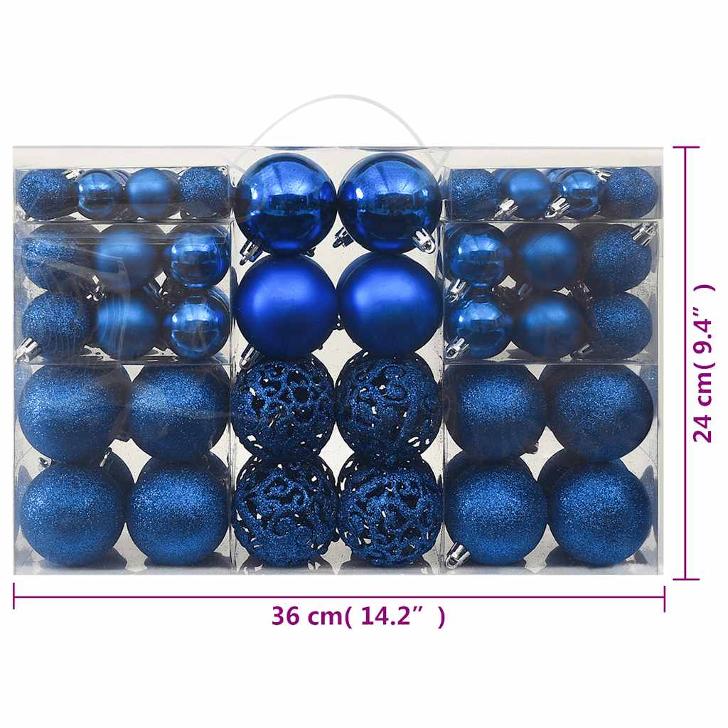 Ensemble de boules de Noël 100 pcs Bleu - XIOS