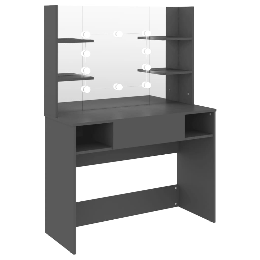 Table de maquillage avec éclairage LED 100x40x135 cm MDF Gris - XIOS